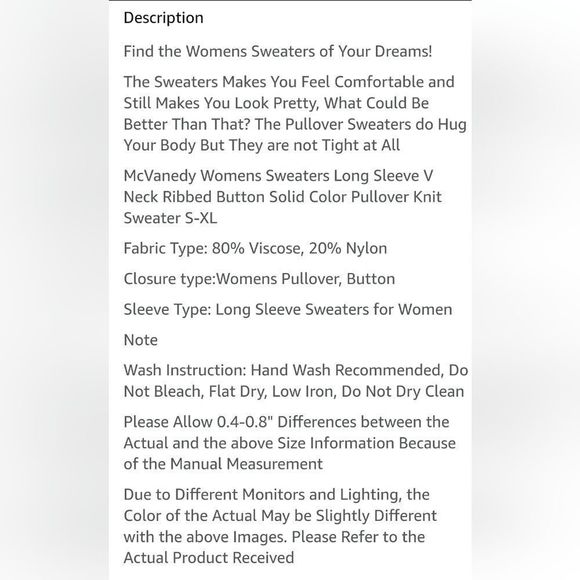 McVanedy Women's Long Sleeve V-Neck Button Front Red Knit Sweater New W/Tags Sm. - Picture 3 of 14